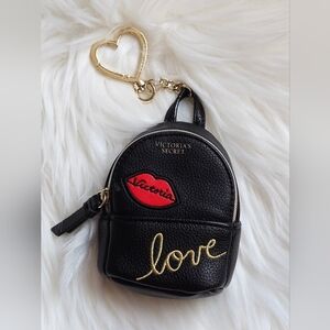 Victoria's Secret Black Backpack Keychain Coin Purse